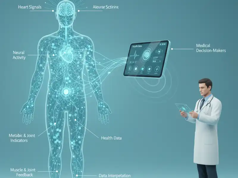 A test mint hálózat: Digitális diagnosztika a jövőben A kép két részre oszlik. A bal oldalon egy űrhajós ül egy sötét, zsúfolt űrhajó pilótafülkéjében, számos gombbal, kijelzővel és kábellel körülvéve. Feszültnek és megterheltnek tűnik, amint a vezérlőpulton dolgozik. Alatta vörös betűkkel a "SLAVE TO THE MACHINE" felirat látható. A jobb oldalon egy emberszerű kiborg lebeg a Föld felett az űrben, háttérben csillagokkal. A kiborg elegáns, futurisztikus megjelenésű, kék fénnyel világító elemekkel. Mögötte halványan egy Terminátor-szerű alak látható, és holografikus interfészek jelennek meg a levegőben, amelyek különböző térképeket és adatokat mutatnak. Alatta kék betűkkel a "FREEDOM TO EXPLORE. A két kép együtt szembeállítja a technológia kétféle ábrázolását: az emberi lények korlátozását és rabszolgaságát a gépek által, szemben az emberi potenciál felszabadításával és kiterjesztésével.